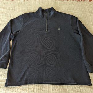 Chaps Men’s Pullover long sleeve 1/4 Zip sweatshirt Navy XL 100% Cotton
